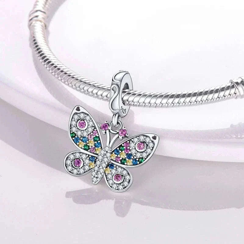 Sterling Silver Firefly, Bee, Butterfly & Hummingbird Charms-KTC191
