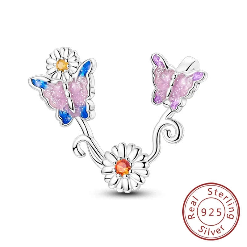 Sterling Silver Firefly Bee Butterfly Hummingbird Charms-KTC191