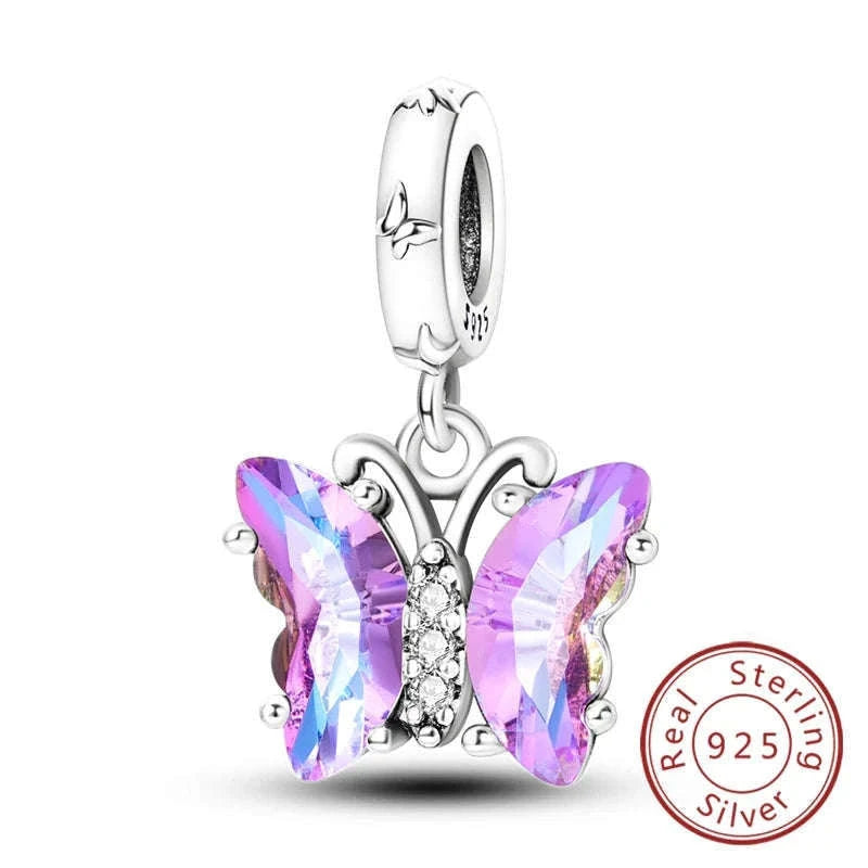 Sterling Silver Firefly, Bee, Butterfly & Hummingbird Charms-KTC191