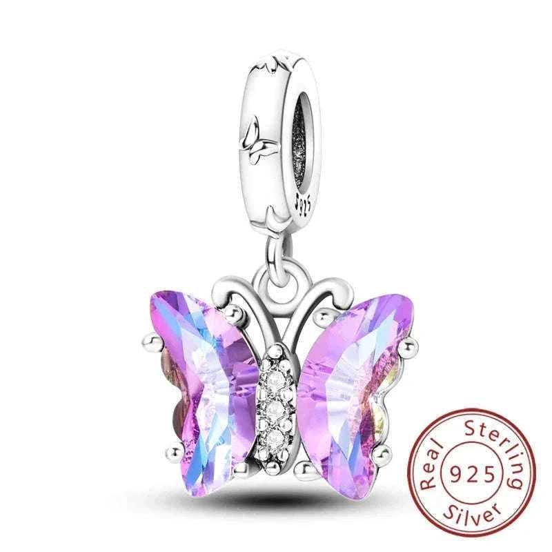 Sterling Silver Firefly, Bee, Butterfly & Hummingbird Charms-KTC191