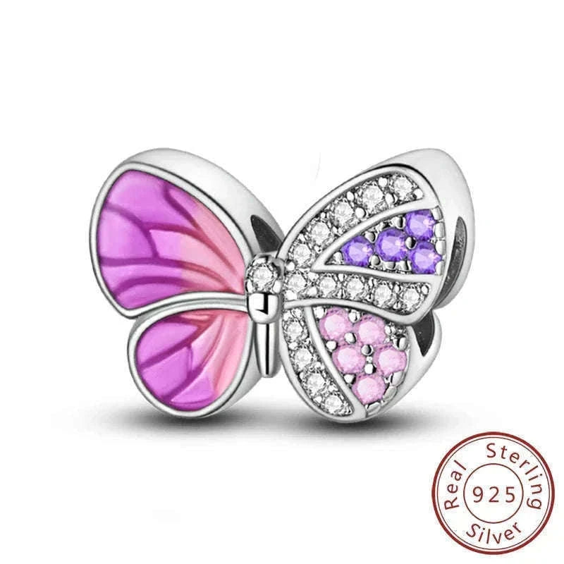 Sterling Silver Firefly, Bee, Butterfly & Hummingbird Charms-KTC191