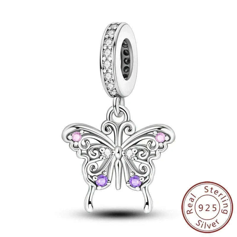 Sterling Silver Firefly, Bee, Butterfly & Hummingbird Charms-KTC191