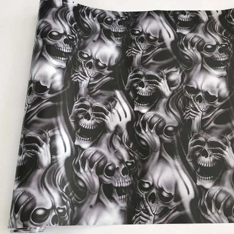Sticker Bomb Skull Vinyl Wrap Film for Cars, Bikes & Motorcycles-Option 13 / 30cm x 152cm