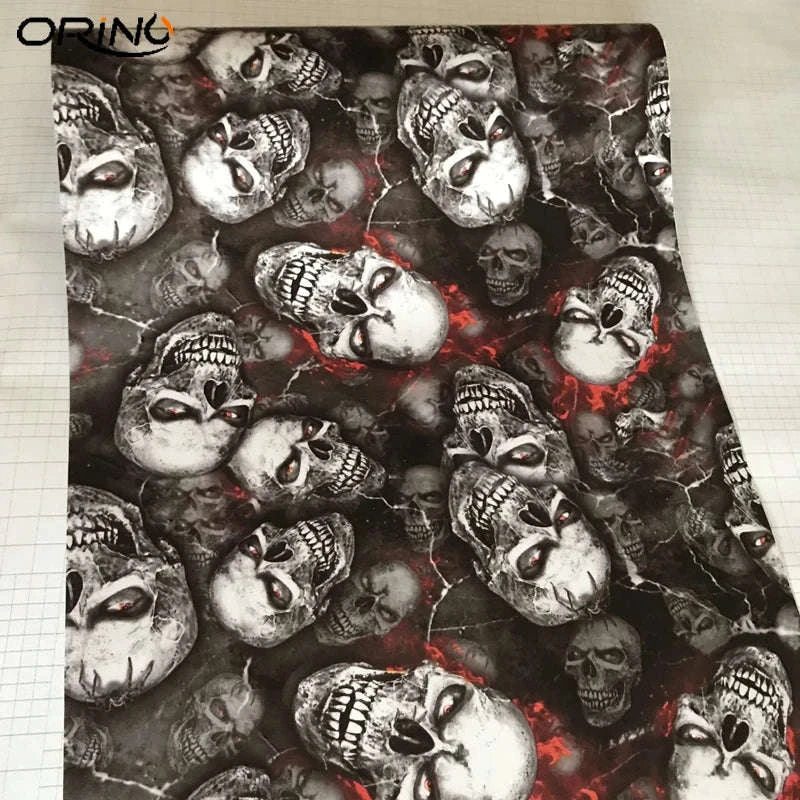 Sticker Bomb Skull Vinyl Wrap Film for Cars, Bikes & Motorcycles-Option 13 / 30cm x 152cm