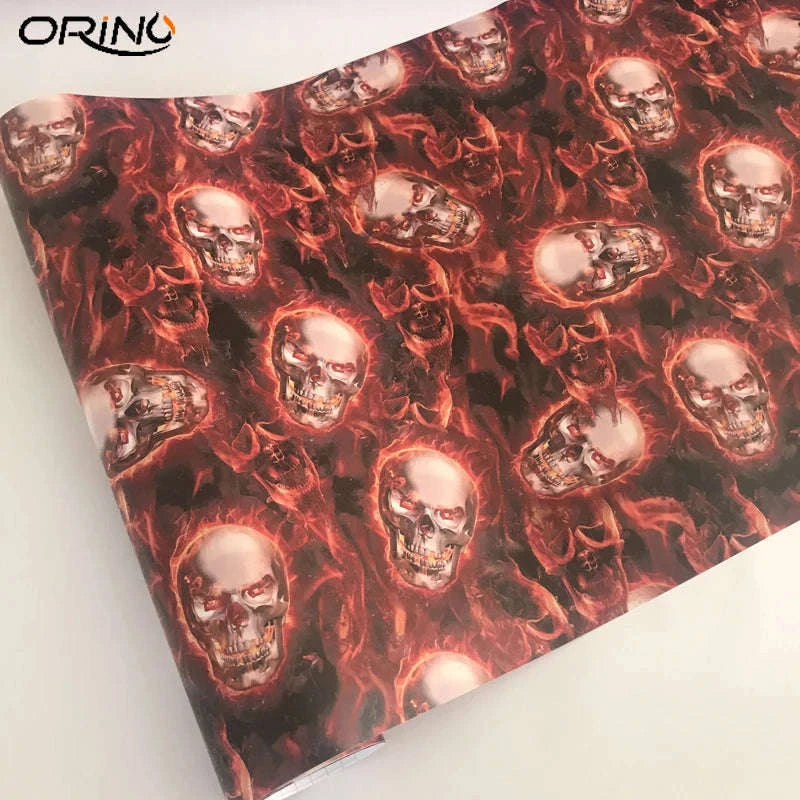 Sticker Bomb Skull Vinyl Wrap Film for Cars, Bikes & Motorcycles-Option 13 / 30cm x 152cm
