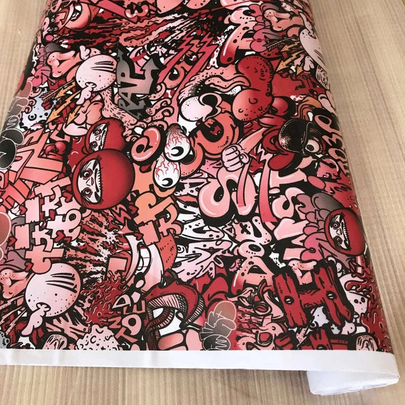 Sticker Bomb Skull Vinyl Wrap Film for Cars, Bikes & Motorcycles-Option 13 / 30cm x 152cm