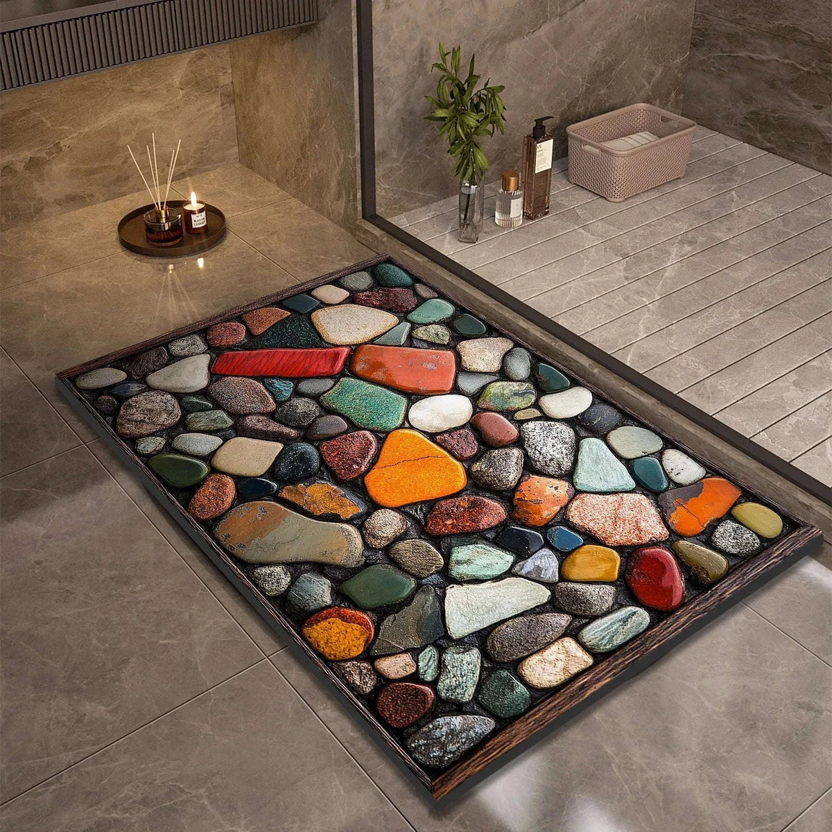 Stone Design Diatomite Bath Mat Quick Dry Non-Slip-10 / 50cmx80cm