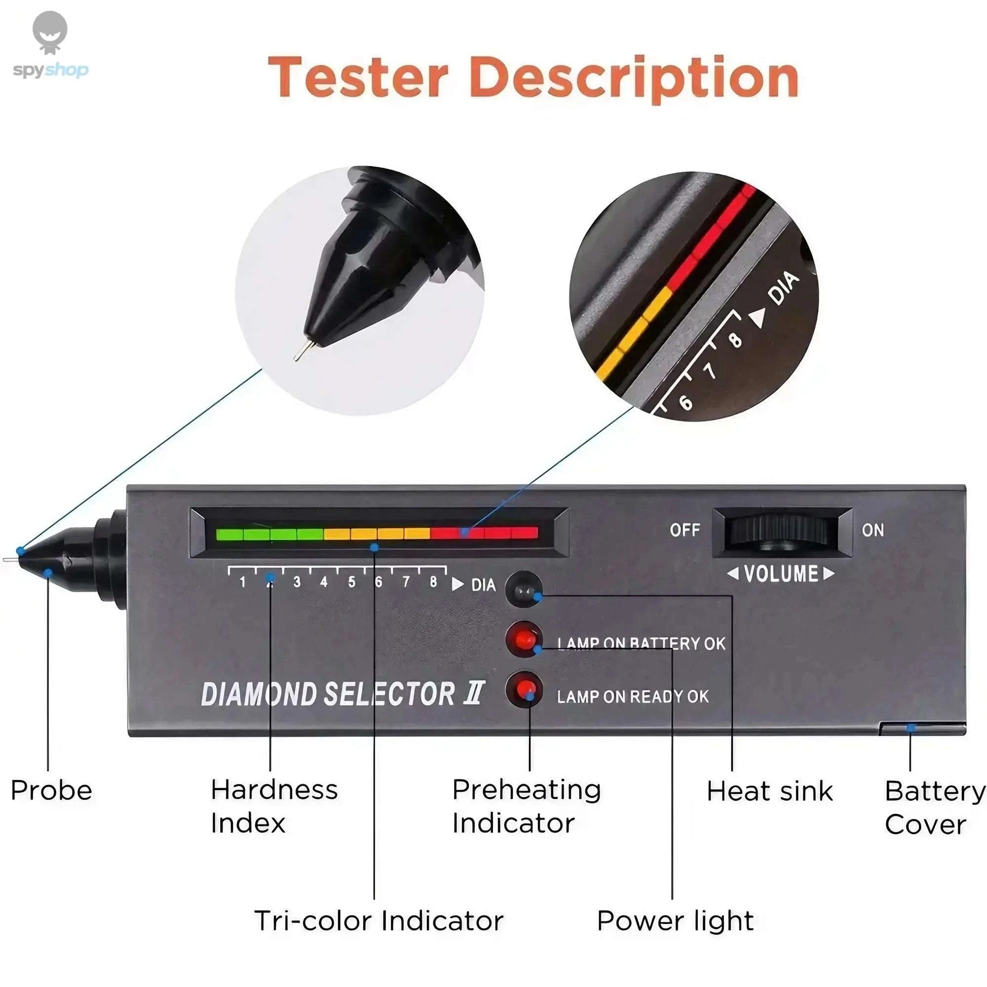 STONEGO Diamond Tester Pen – Fast Thermal Conductivity Gem Verification-black
