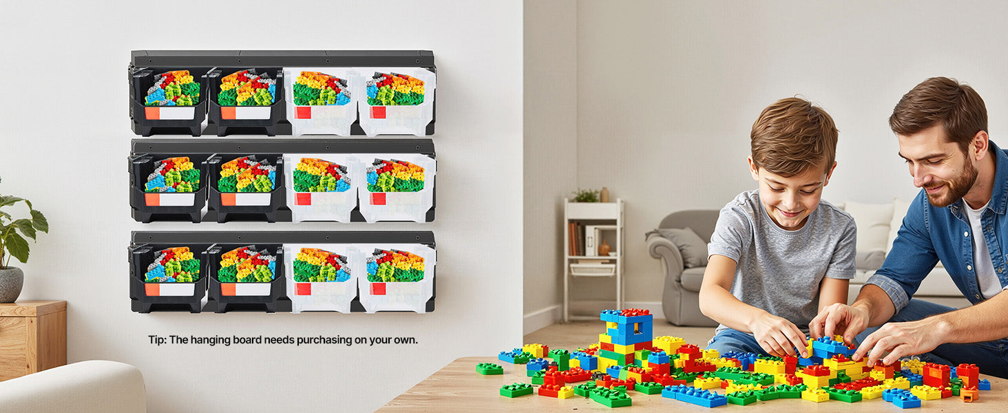 12-Pack Stackable Storage Bins with Front Access for Easy Organization