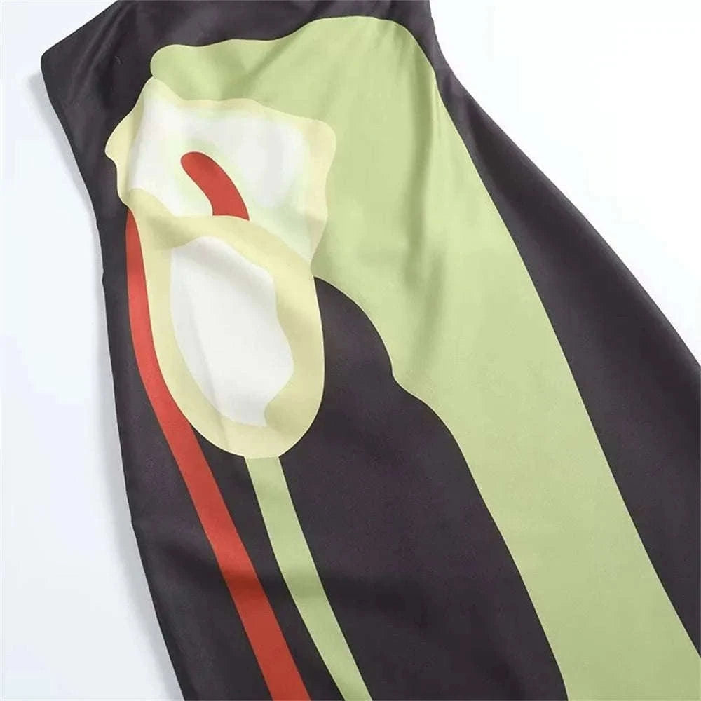 Strapless Printed Maxi Dress with Flowy, Feminine Silhouette-green / L / CHINA