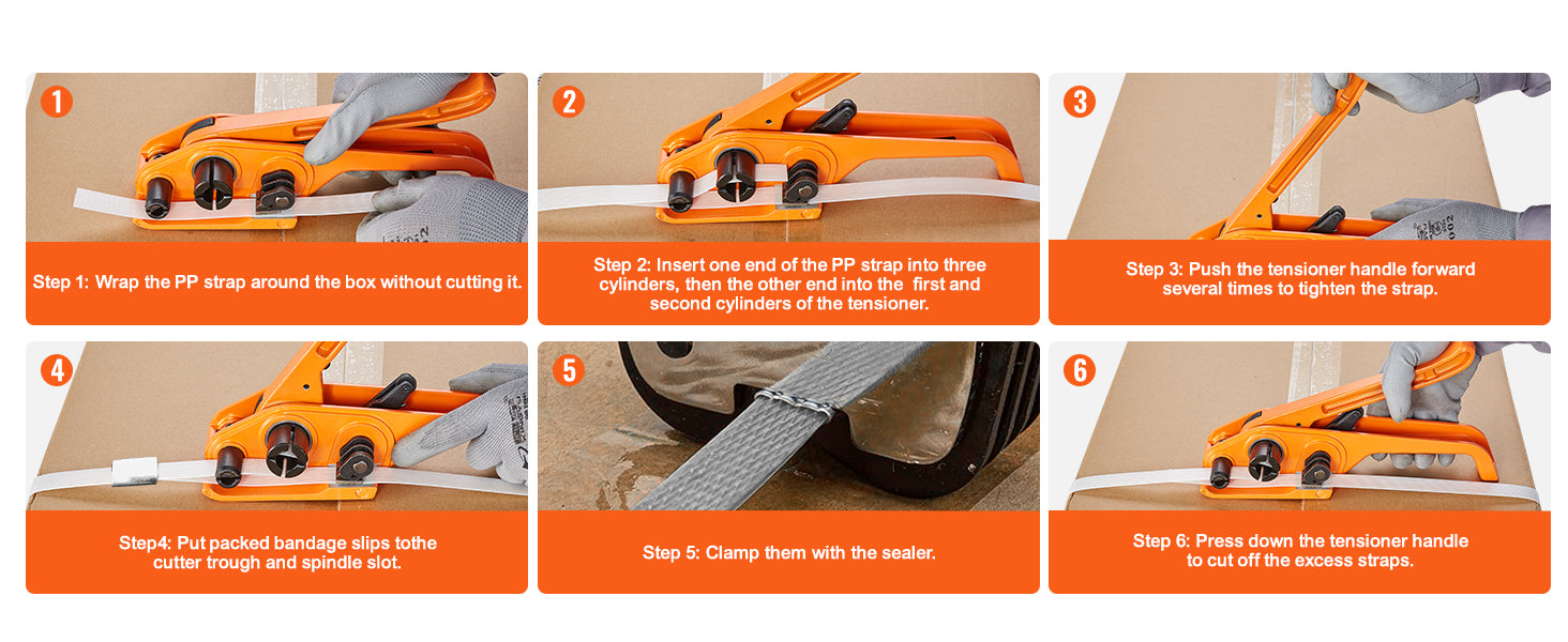 Palletverpakkingsbandagekit met spanner en sealer