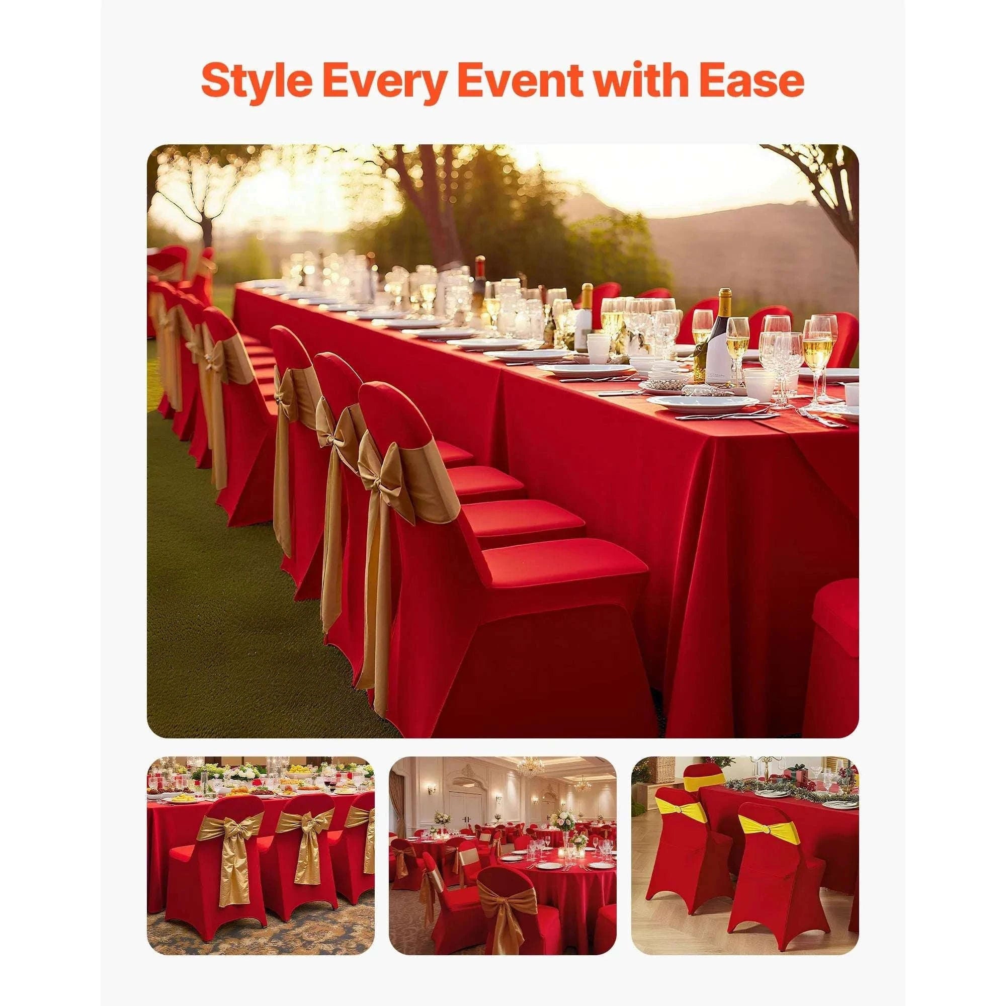 Stretch Chair Covers for Events – Polyester Spandex Slipcovers Set-United States / Blue