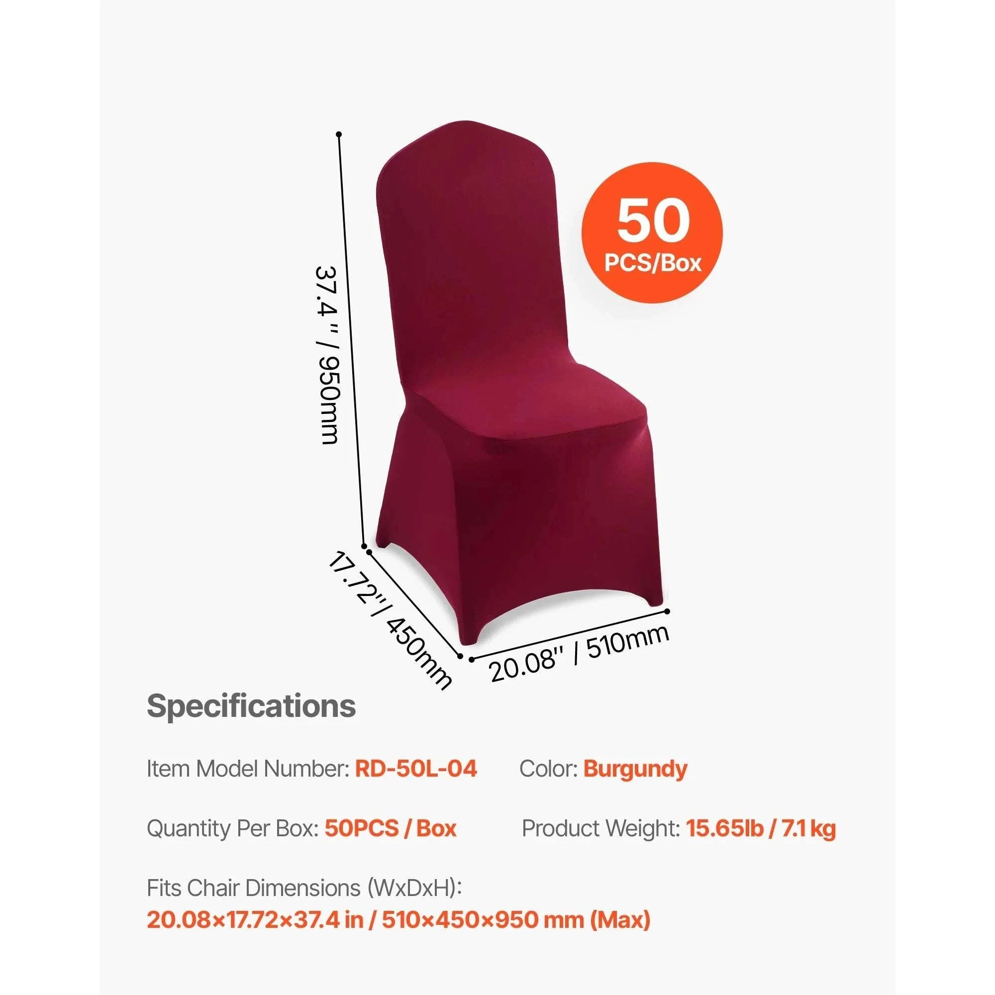 Stretch Chair Covers for Events – Polyester Spandex Slipcovers Set-United States / Purple 50