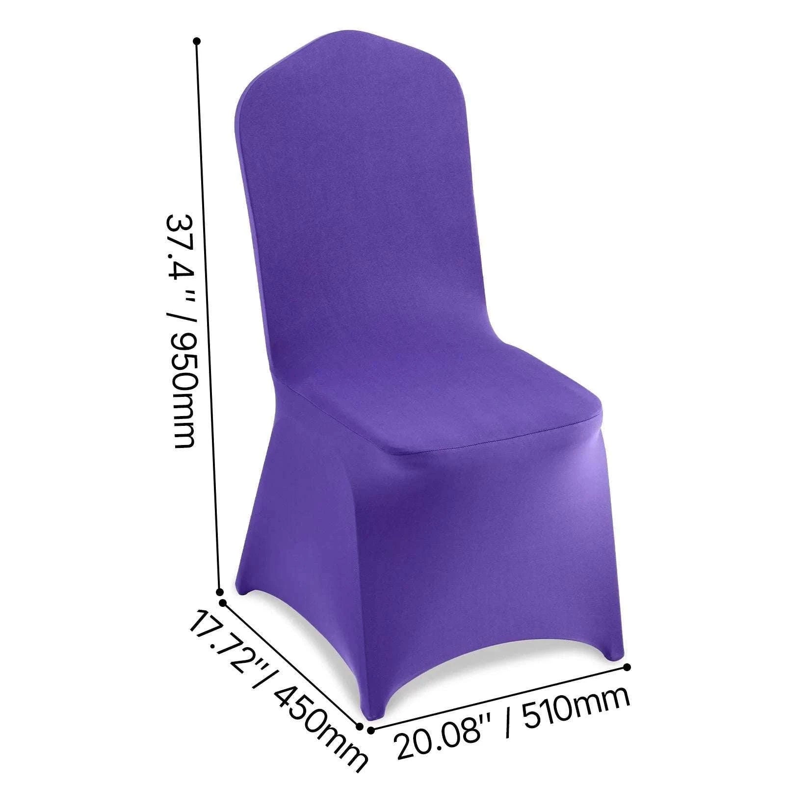 Stretch Chair Covers for Events – Polyester Spandex Slipcovers Set-United States / Purple 50