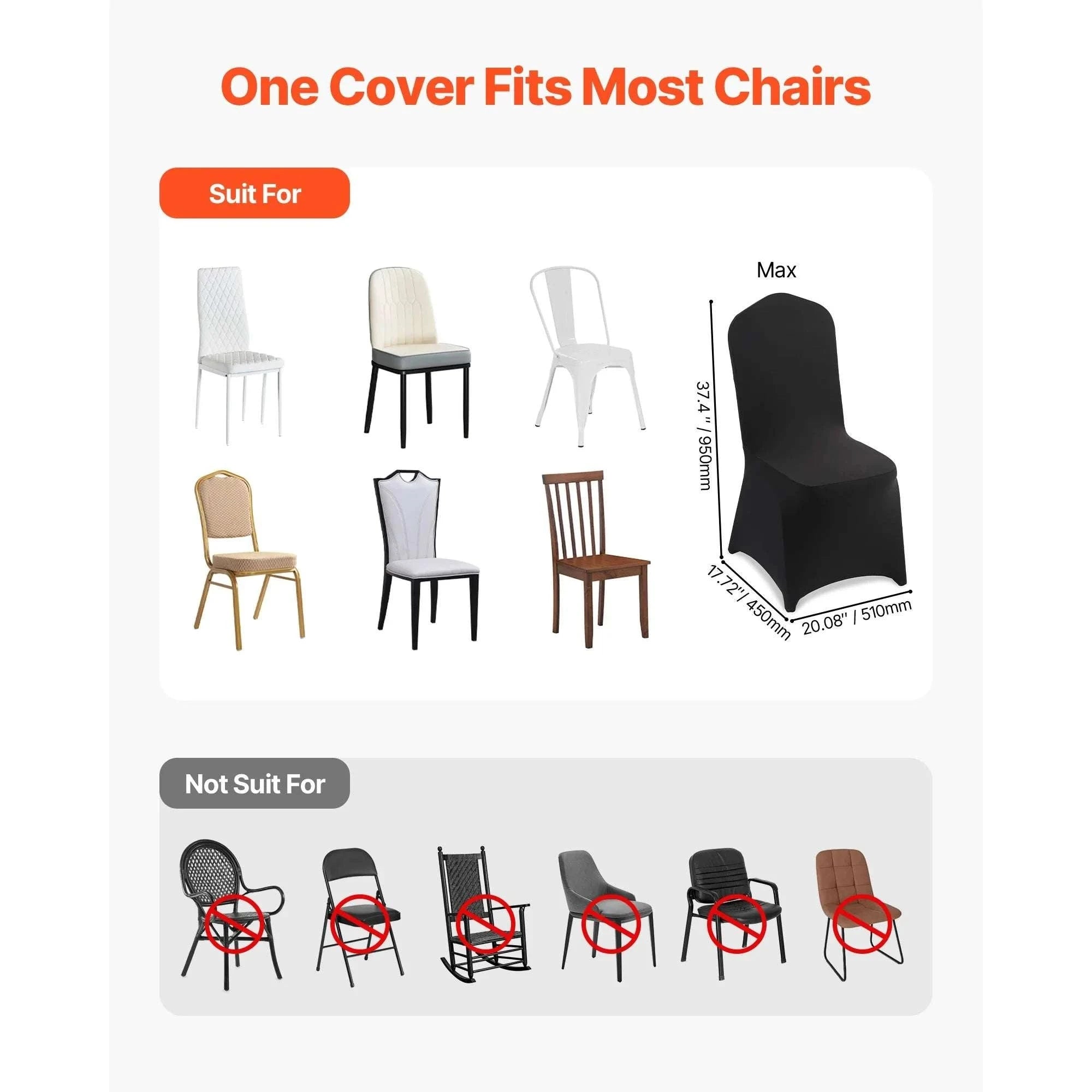 Stretch Chair Covers for Events – Polyester Spandex Slipcovers Set-United States / Purple 50