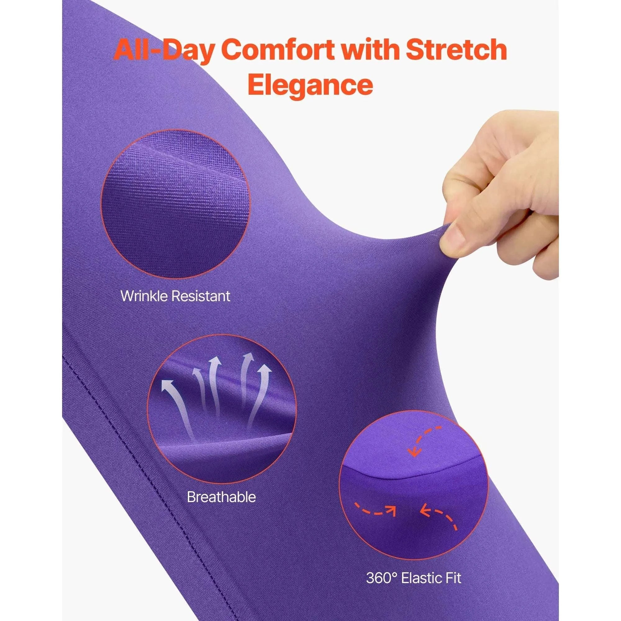 Stretch Chair Covers for Events – Polyester Spandex Slipcovers Set-United States / Purple 50