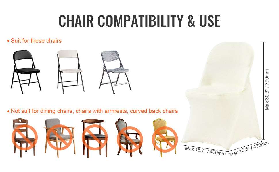 Stretch Spandex Chair Covers 30/50 Pack for Weddings & Events-50pcs / CZECH REPUBLIC