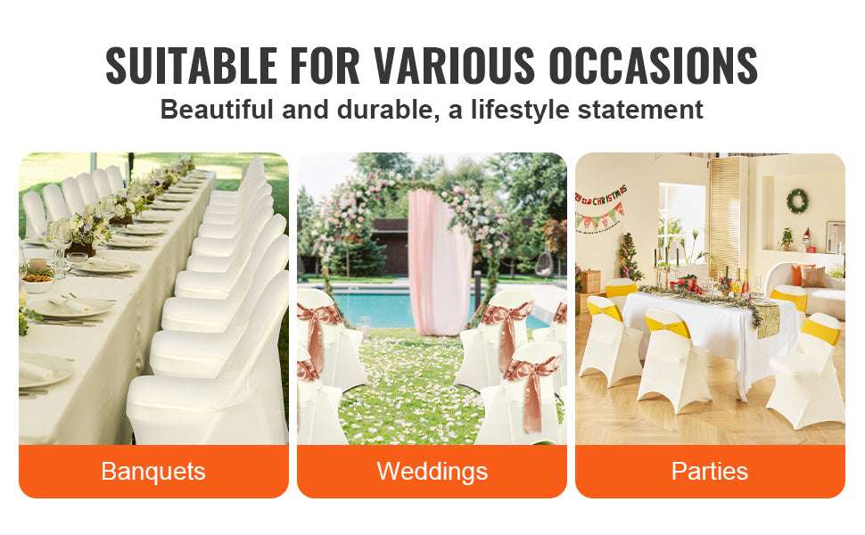 Stretch Spandex Chair Covers 30/50 Pack for Weddings & Events-50pcs / CZECH REPUBLIC