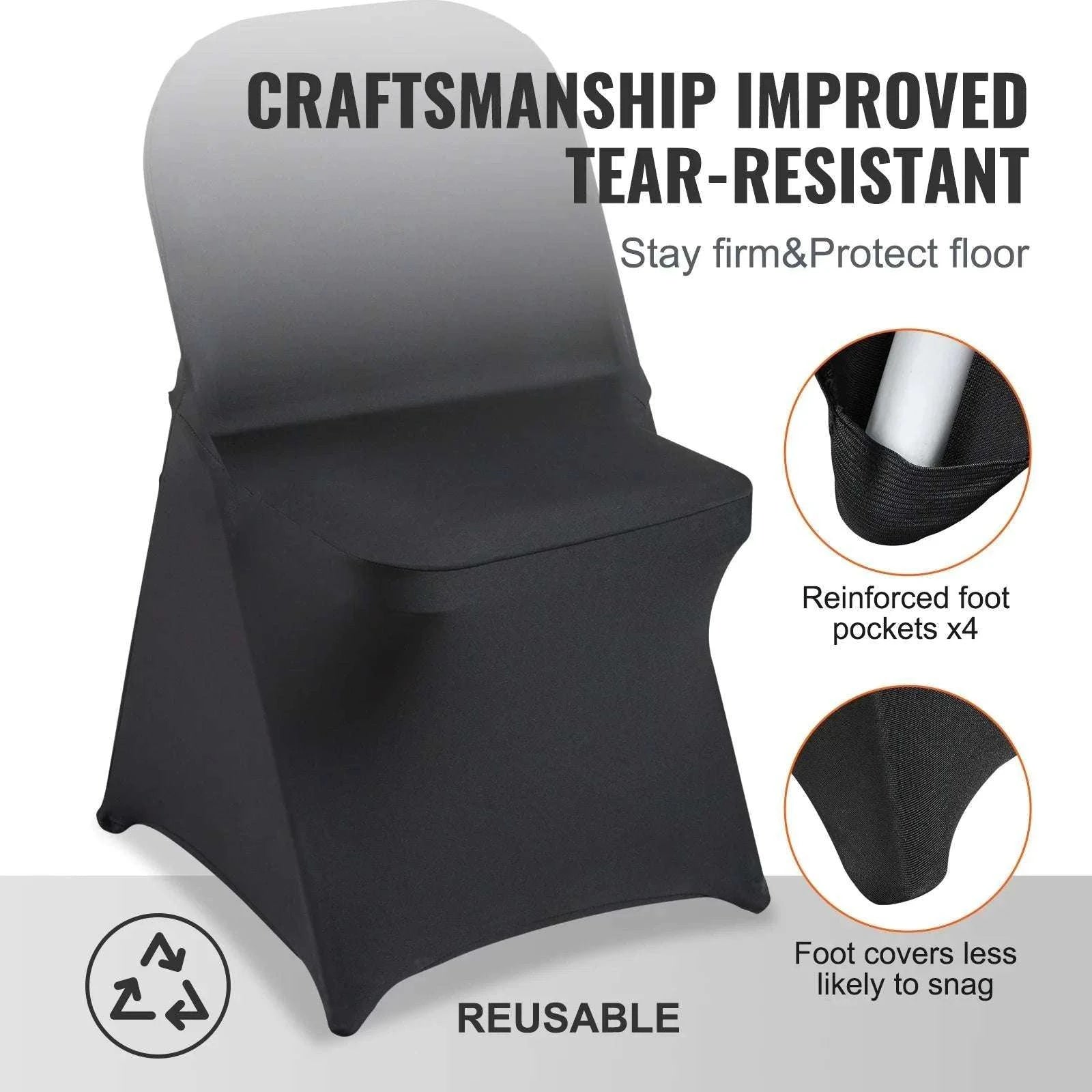 Stretch Spandex Chair Covers (50 Pack) for Weddings & Events-United States / 30 / ivory white