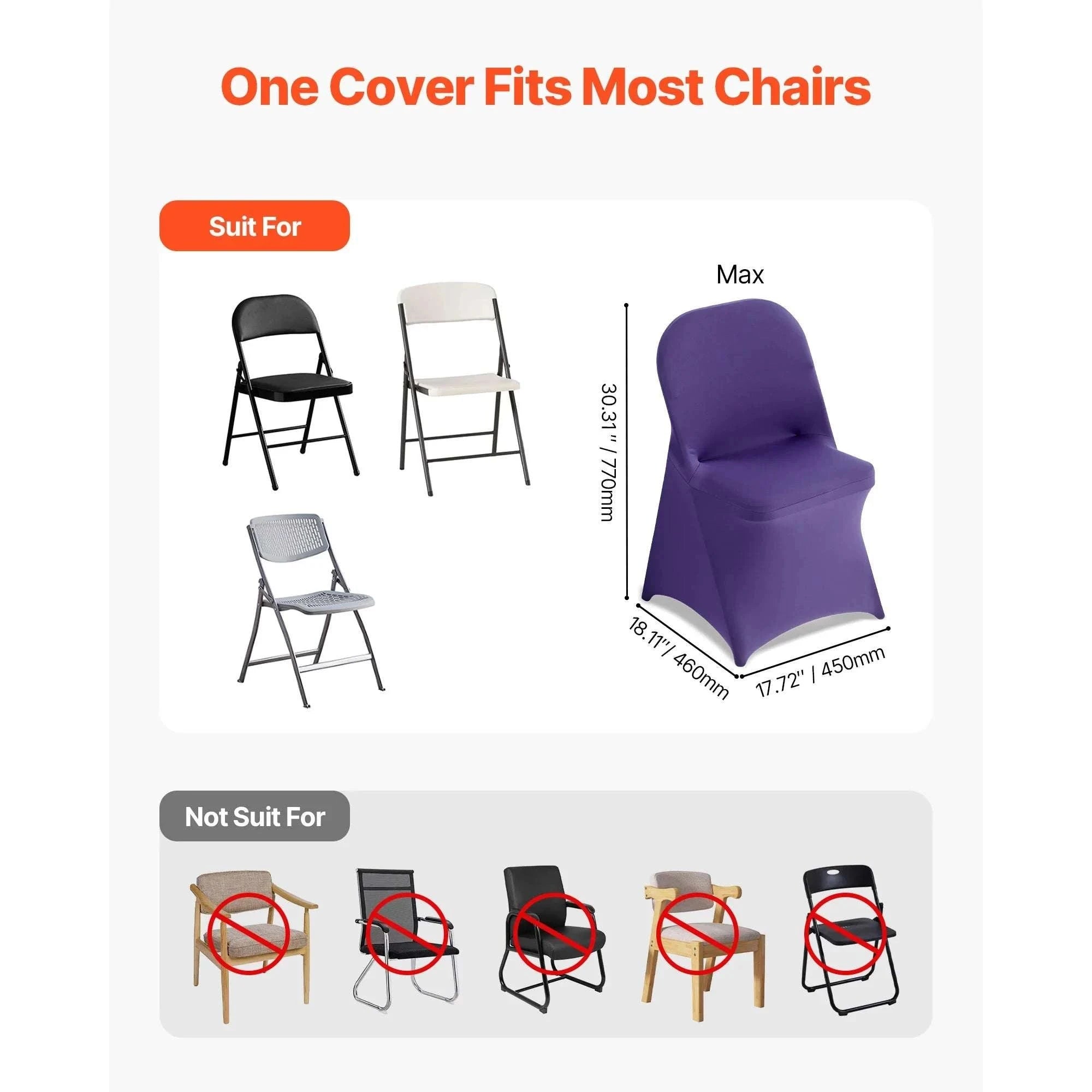 Stretch Spandex Chair Covers for Events & Dining Chairs (Set)-United States / Pink