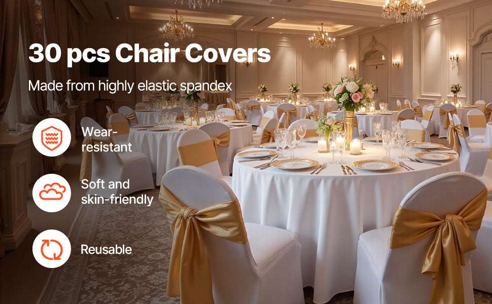 Stretch Spandex Chair Covers for Events, Weddings & Banquets-100pcs / Poland