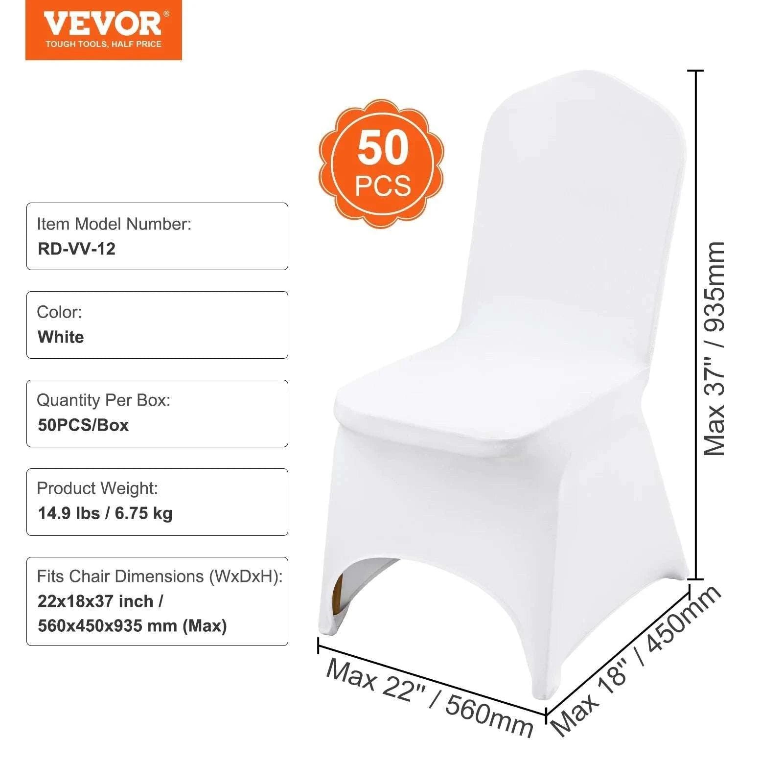 Stretch Spandex Chair Covers for Weddings & Events (12–100 Pack)-Arch-Front 50pcs / UNITED KINGDOM