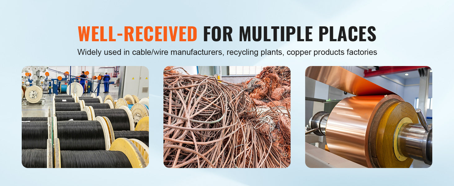 SucceBuy 60W 1.5-25mm Electric Wire Stripping Machine Visible Stripping Depth 6 Round+1 Flat Channels for Scrap Copper Recycling