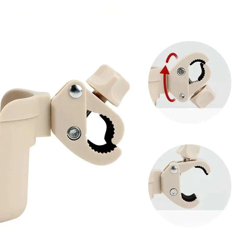 Stroller Cup and Phone Holder for Prams with Anti-Slip Design-Beige