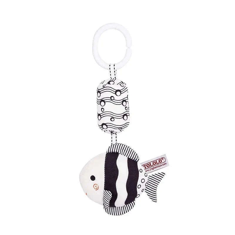 Stroller Hanging Bell Plush Doll Baby Infant Rattle Toy-Clown Fish