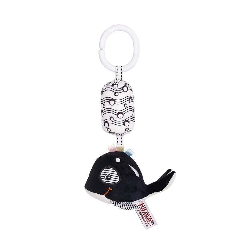 Stroller Hanging Bell Plush Doll Baby Infant Rattle Toy-Clown Fish