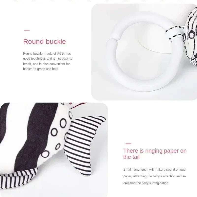 Stroller Hanging Bell Plush Doll Baby Infant Rattle Toy-Clown Fish