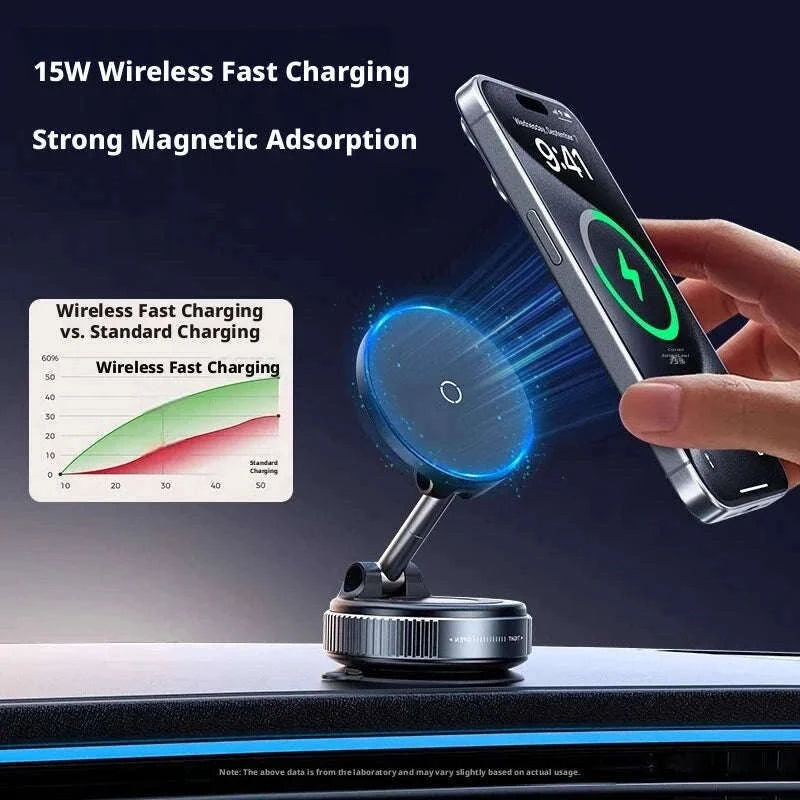 Strong Magnetic Car Phone Holder with Wireless Charging-1PC Black
