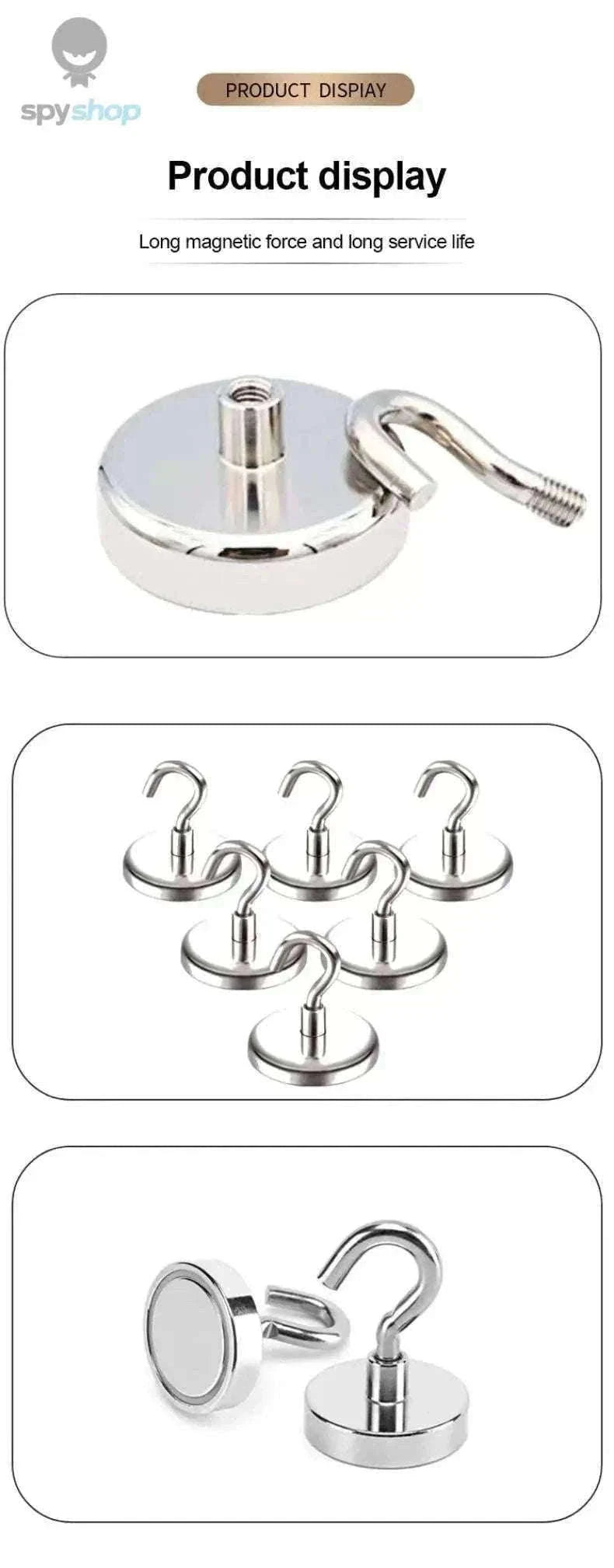 Strong Magnetic Hooks for Quick Home and Office Storage-E10-Max-Tension1.5kg / 40PC