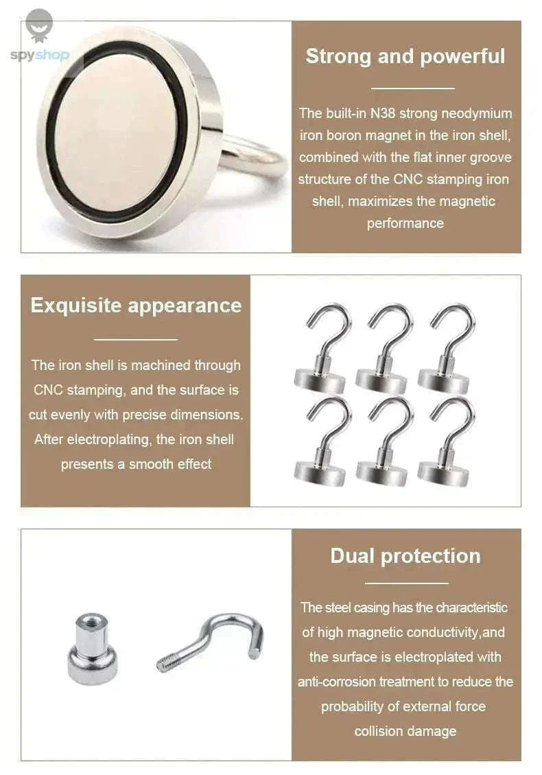 Strong Magnetic Hooks for Quick Home and Office Storage-E10-Max-Tension1.5kg / 40PC