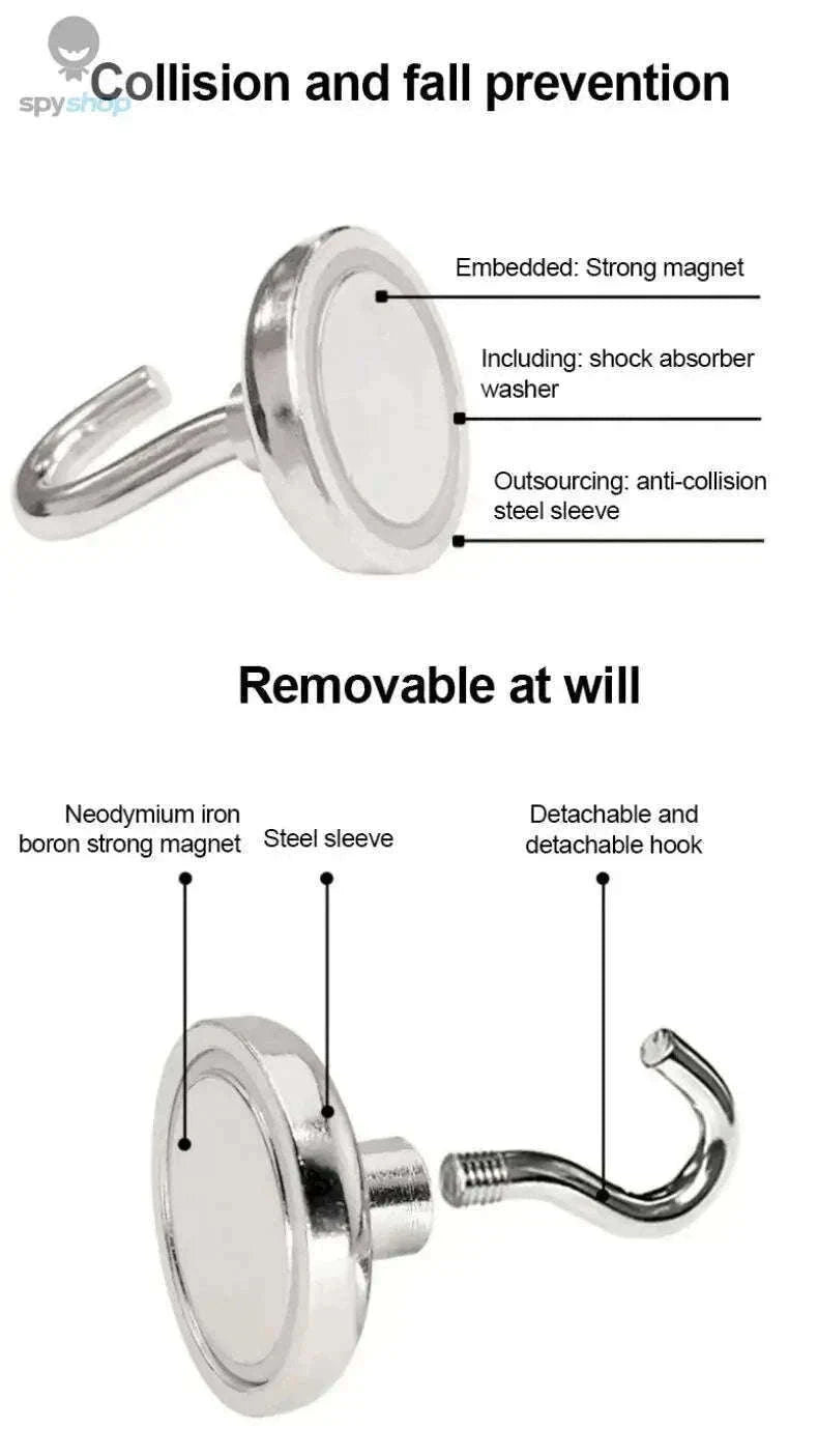 Strong Magnetic Hooks for Quick Home and Office Storage-E10-Max-Tension1.5kg / 40PC