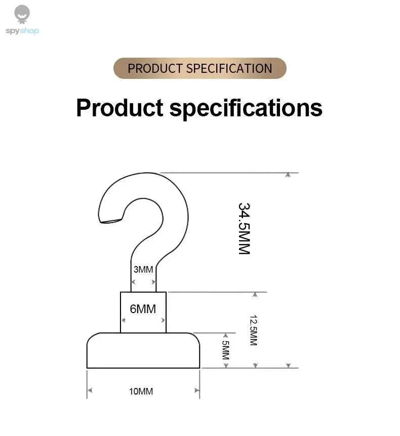 Strong Magnetic Hooks – Space-Saving Home and Office Storage Solution-E10-Max-Tension1.5kg / 40PC