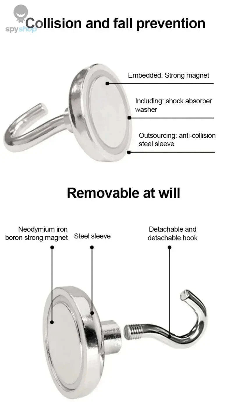 Strong Magnetic Hooks – Space-Saving Home and Office Storage Solution-E10-Max-Tension1.5kg / 40PC