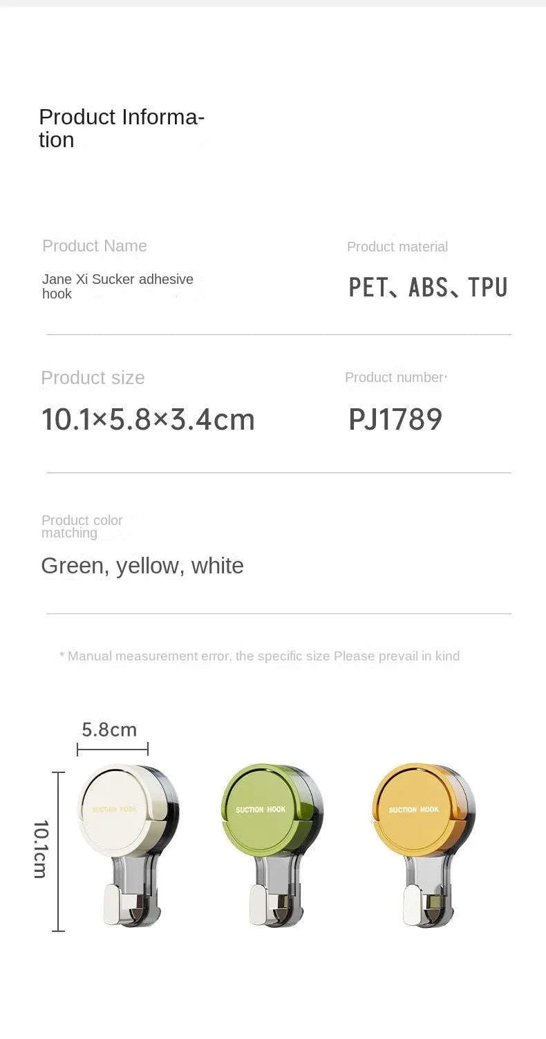 Strong Suction Hook – Vacuum-Powered Adhesive Hanging Solution-Green2