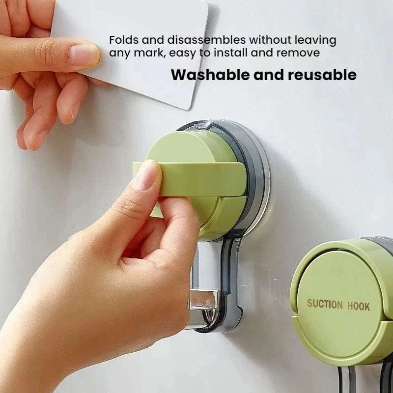 Strong Suction Hook – Vacuum-Powered Adhesive Hanging Solution-Green2