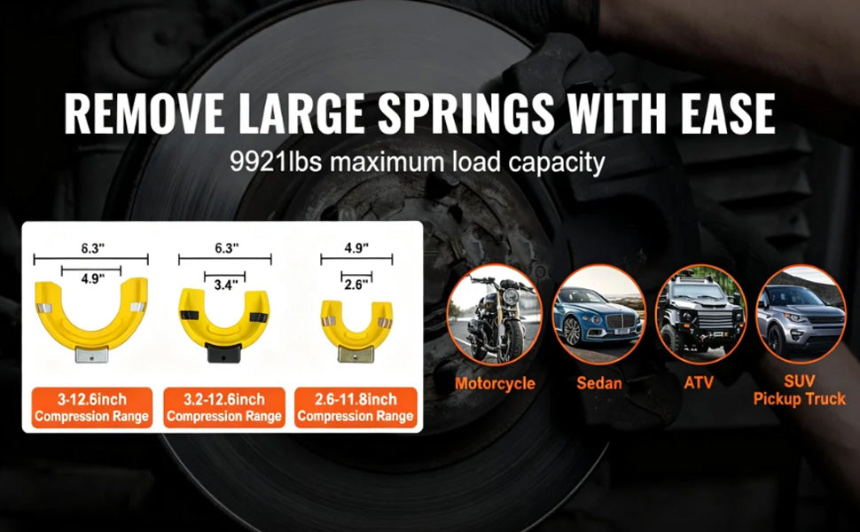SucceBuy Strut Spring Compressor Macpherson Strut Spring Compressor Kit Interchangeable Fork Strut Coil Extractoror Remover Tool