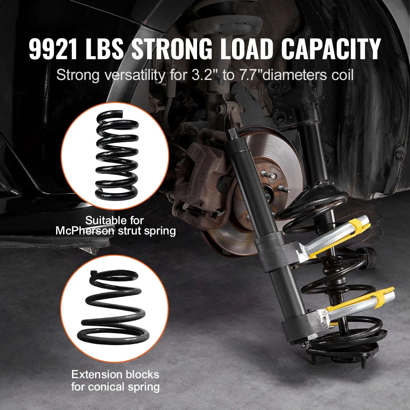 Strut Spring Compressor Kit with Interchangeable Yokes-Germany