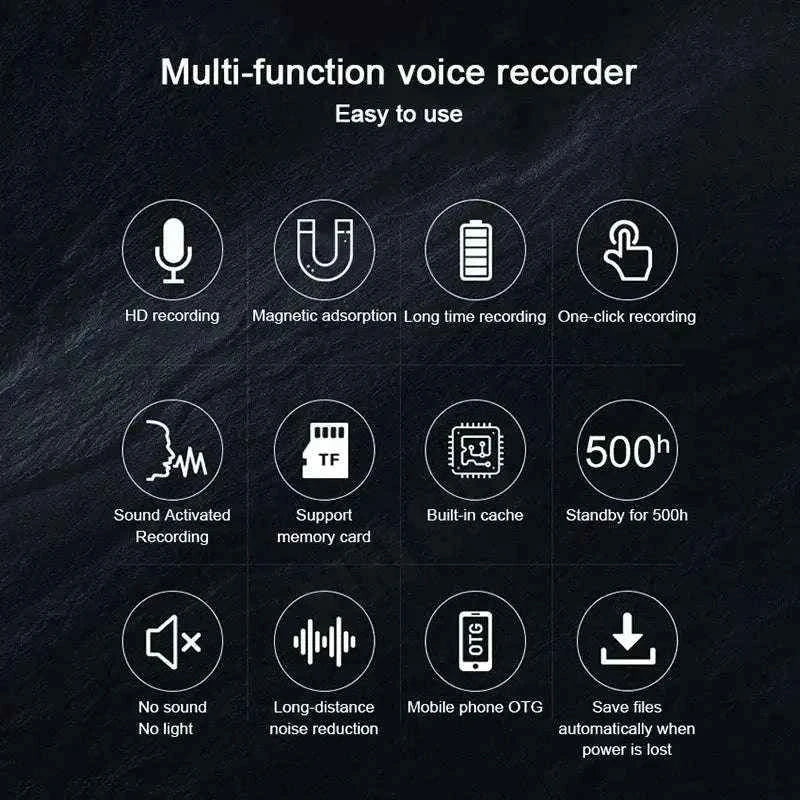 Mini Voice Activated Recorder with 500H Battery and OTG Transfer