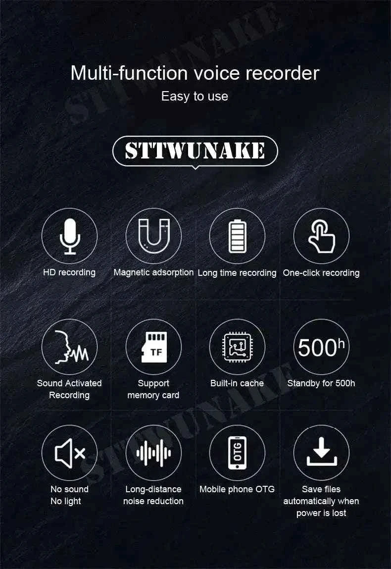 Mini Voice Activated Recorder with 500H Battery and OTG Transfer