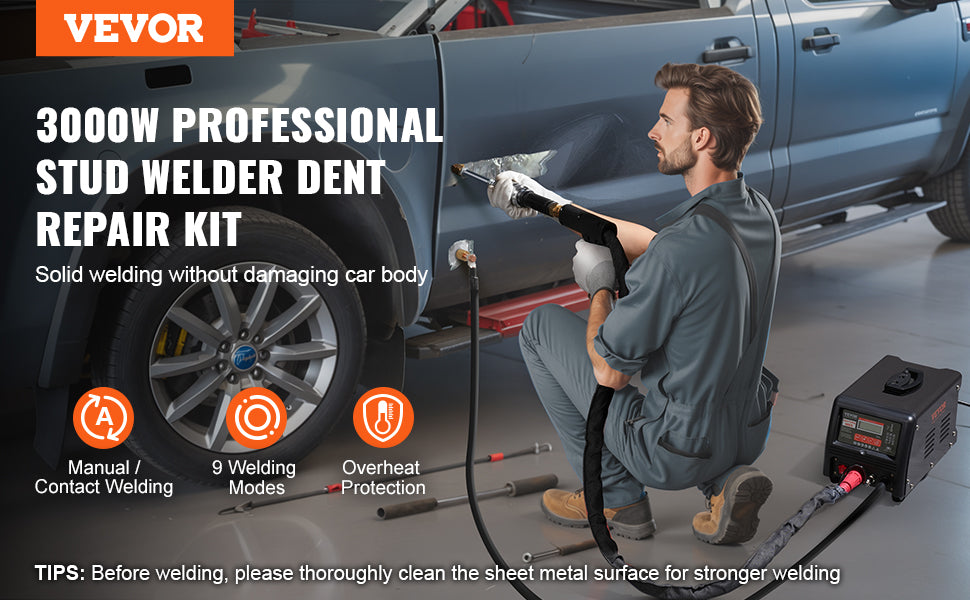 3KW Stud Welder Dent Repair Kit with 9 Modes Auto & Manual
