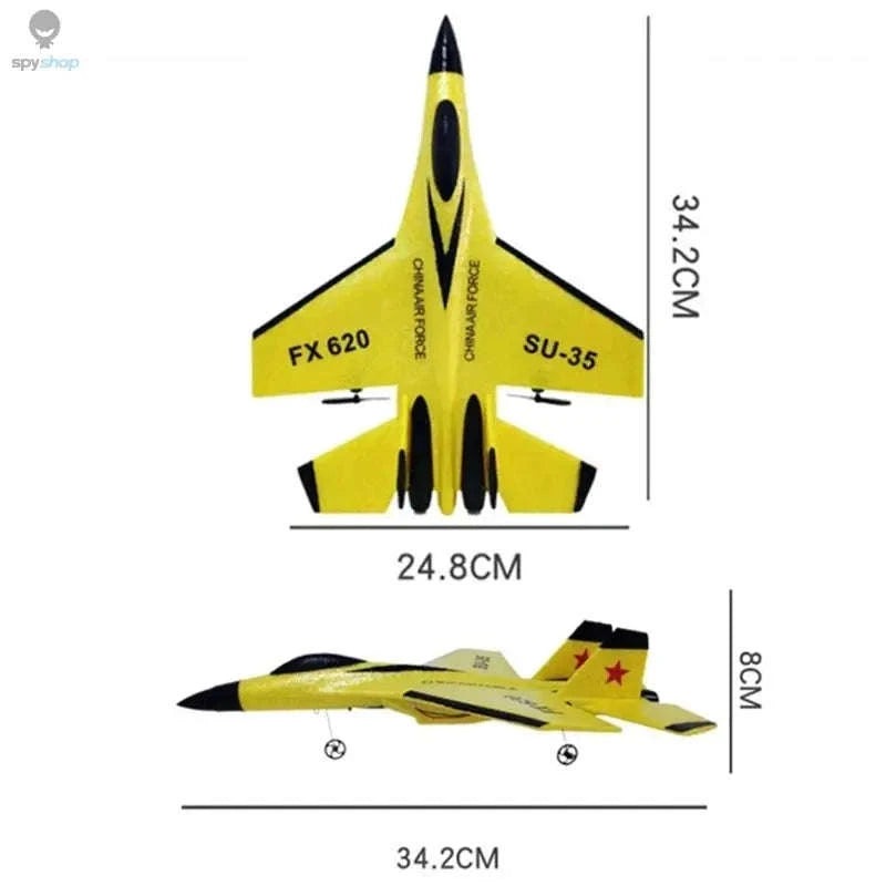 SU35 RC Plane – LED Lights, Agile Control, Outdoor & Indoor Flight-Yellow