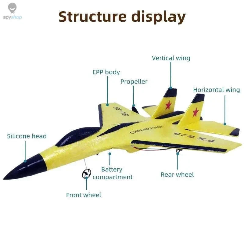 SU35 RC Plane with LED Lights and 2.4GHz Control-Yellow