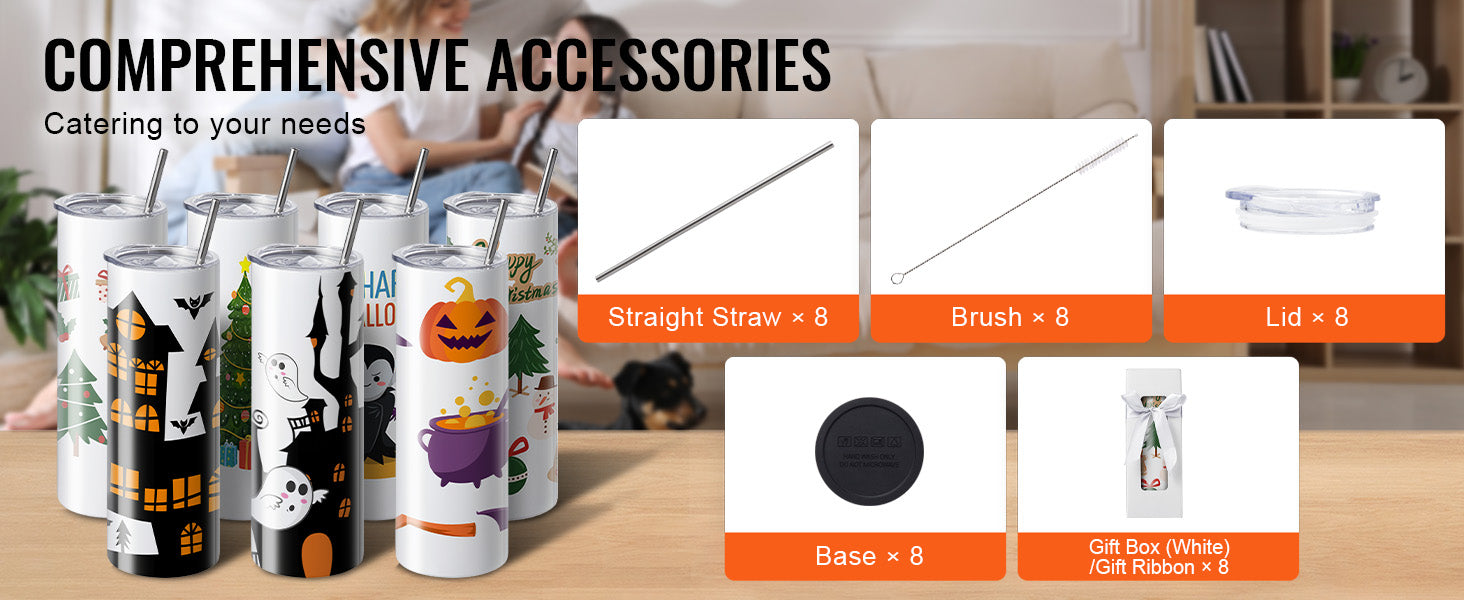 Sublimation Tumblers Bulk Stainless Steel 20oz & 30oz DIY Cups Set