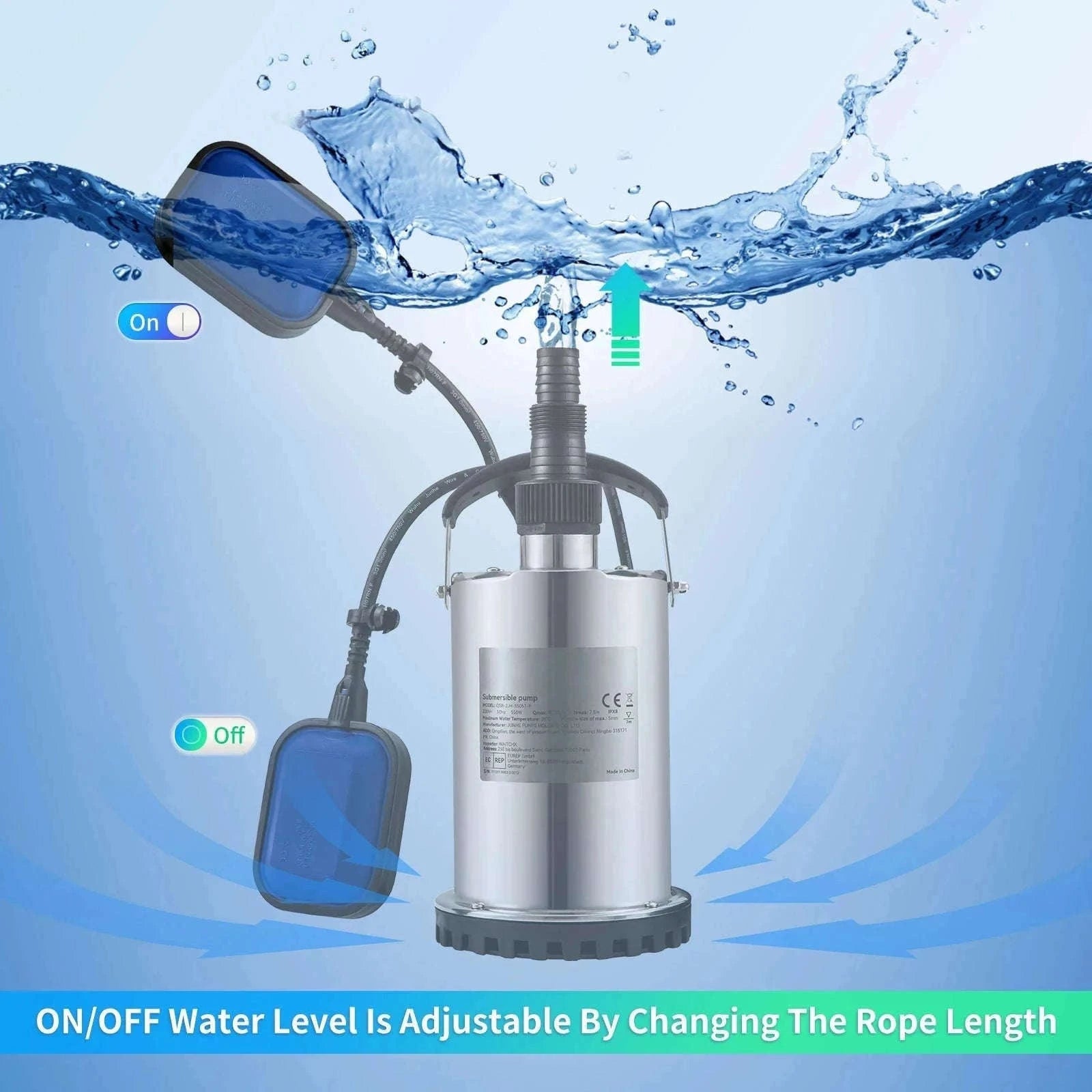 Submersible Sewage Pump for Water Drainage-550W 0.75HP / EU / spain