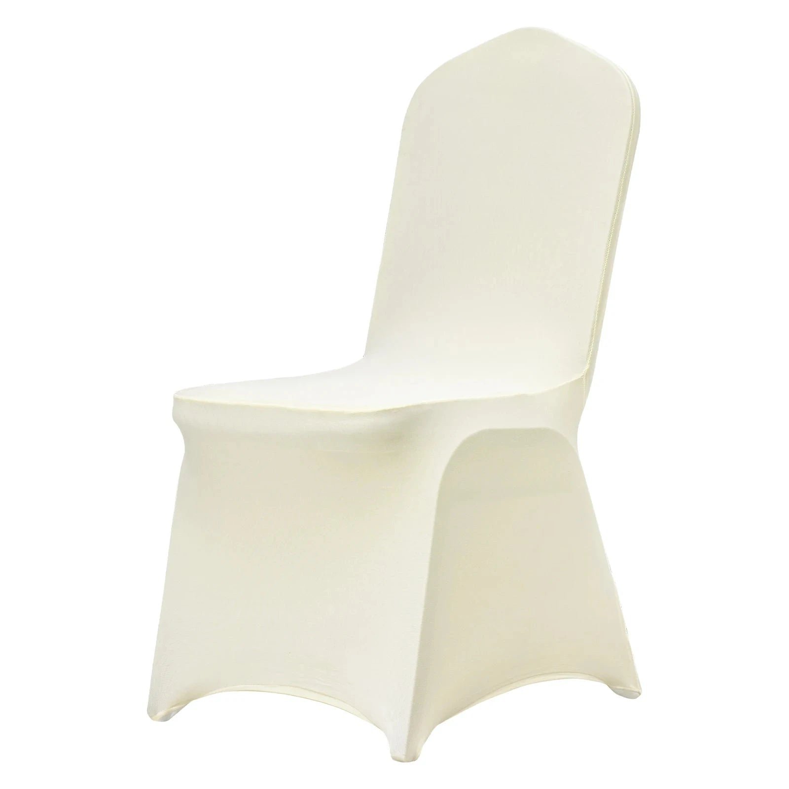 SucceBuy 100Pcs Wedding Chair Covers Stretch Polyester Spandex Slipcover Folding Flat Front Chair Covers for Hotel Dining Party-Ivory 100pcs / france