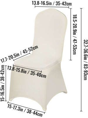 SucceBuy 100Pcs Wedding Chair Covers Stretch Polyester Spandex Slipcover Folding Flat Front Chair Covers for Hotel Dining Party-Ivory 100pcs / france